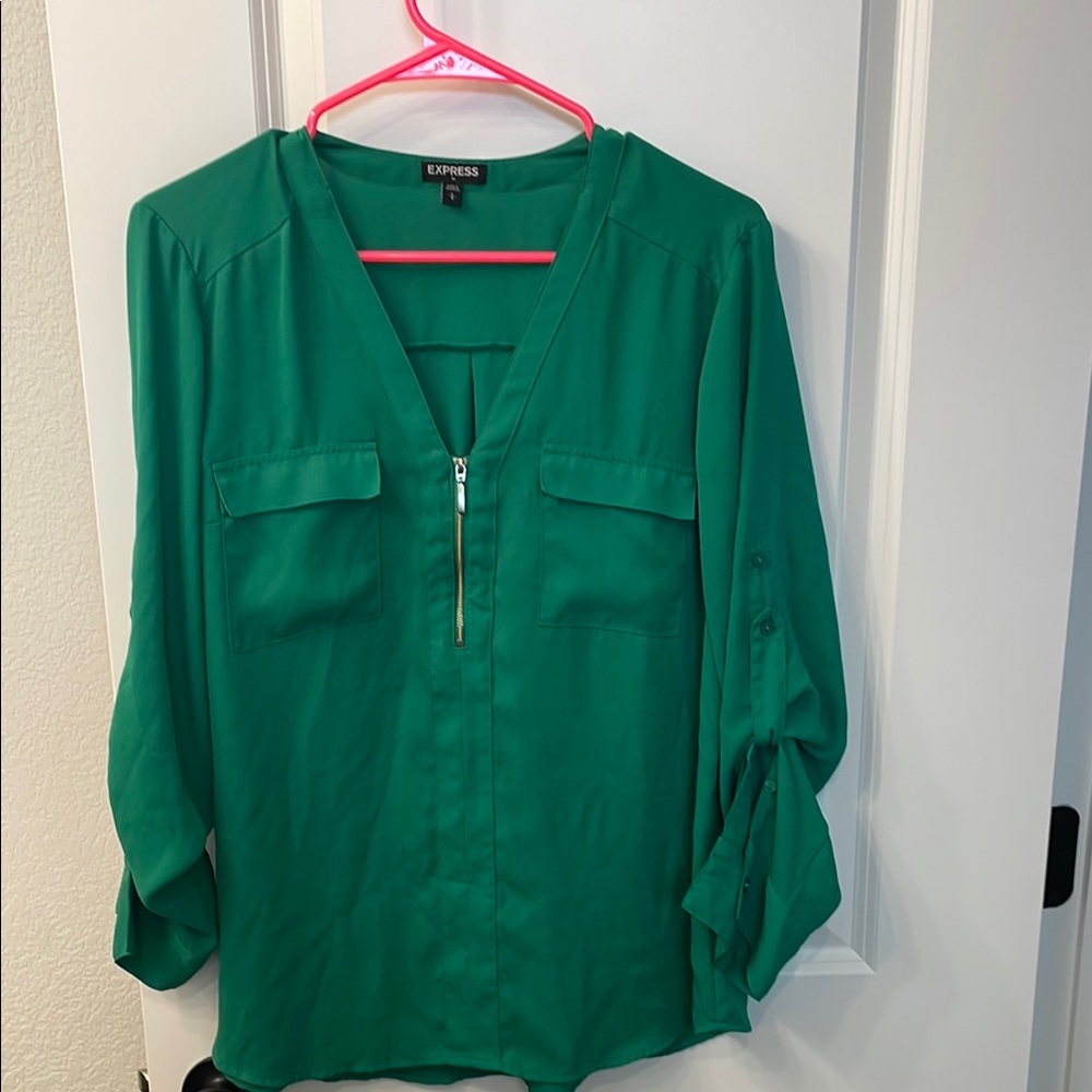 Express Women's Green and Pink Blouses